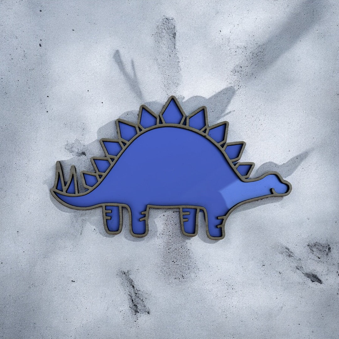 Arcylic and wood Stegosaurus wall decor