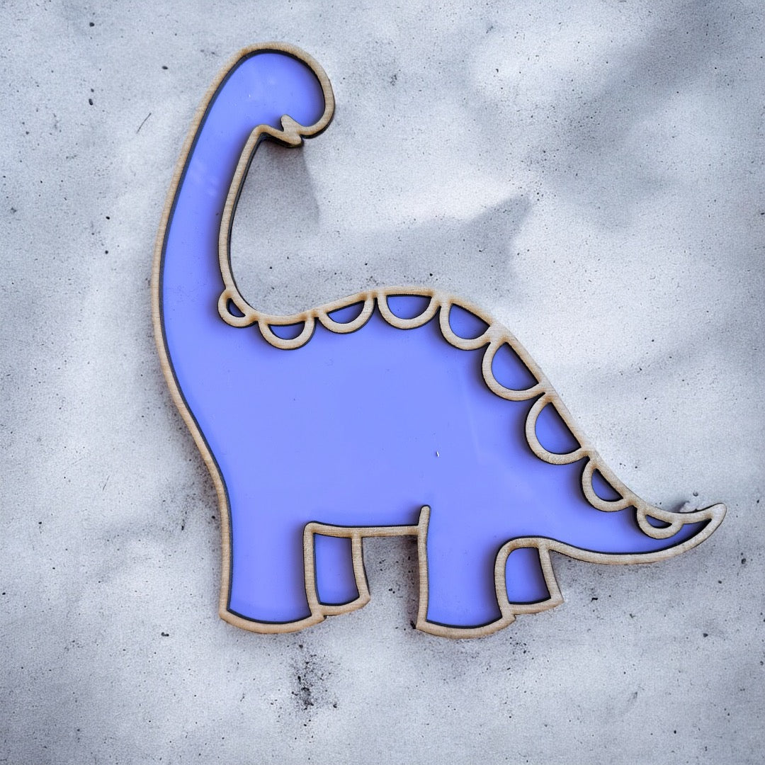 Arcylic and wood brachiosaurus  wall decor