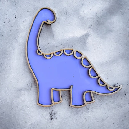 Arcylic and wood brachiosaurus  wall decor