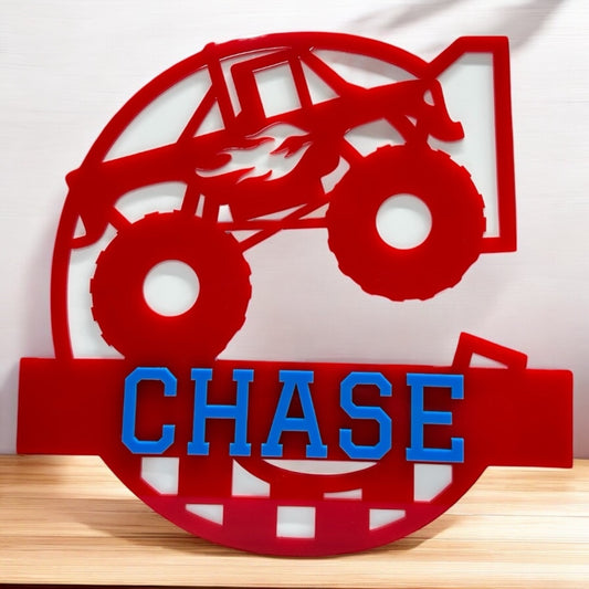 Monster Tuck Letter C with a name in the centre